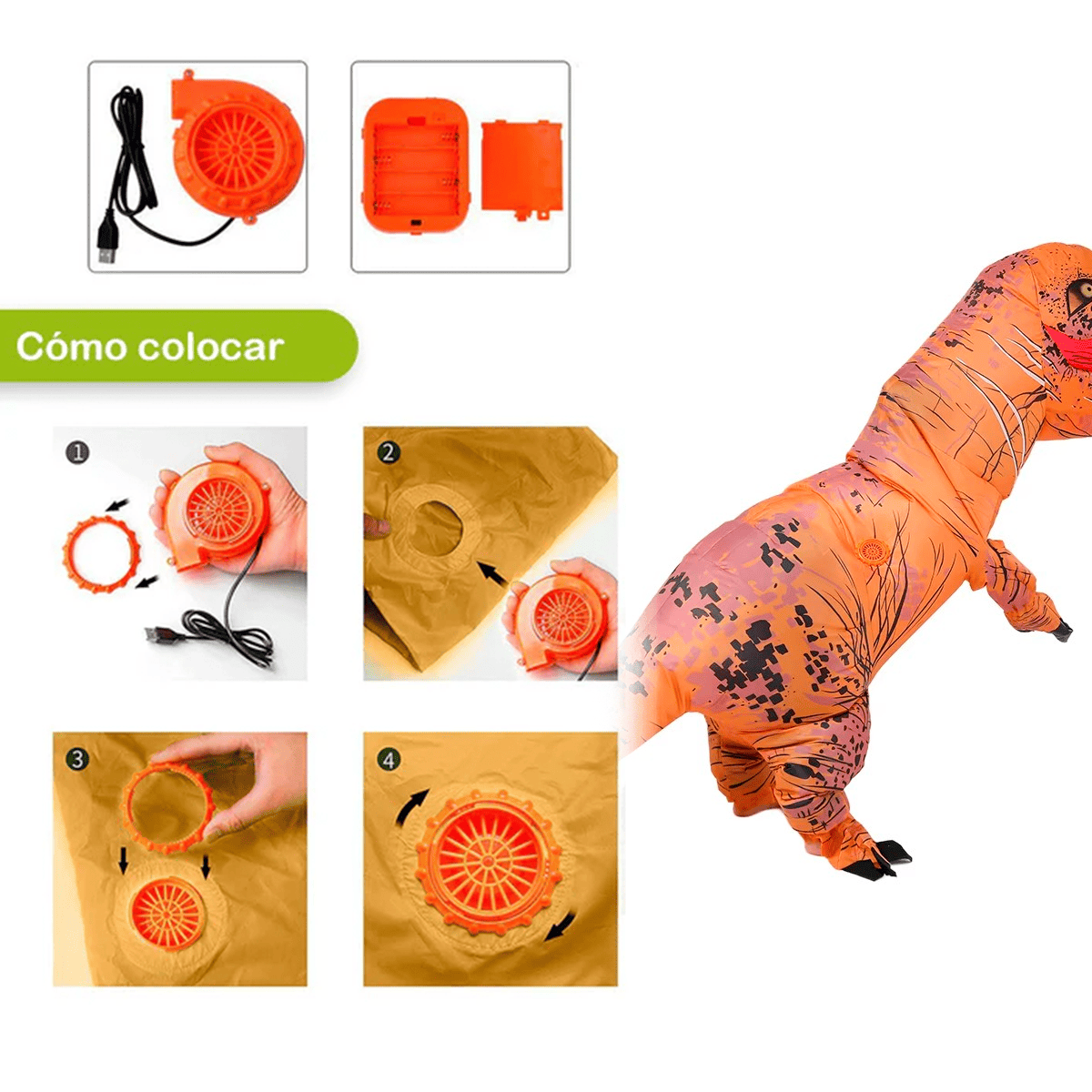 Miniatura 3 de Disfraz Inflable Dinosaurio T-Rex MA-899